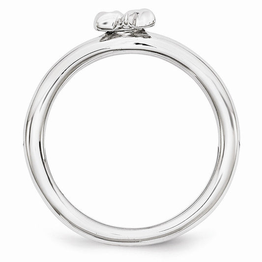 Rhodium Plated Sterling Silver Stackable 7mm Star of David Ring