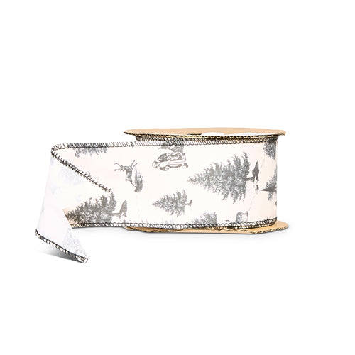 2.5" X 10 Yds Through the Woods Wired Ribbon