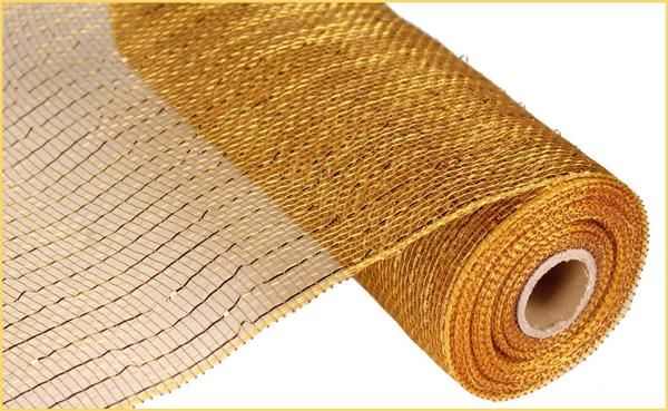 10"X10YD METALLIC MESH GOLD/BROWN W/GOLD FOIL