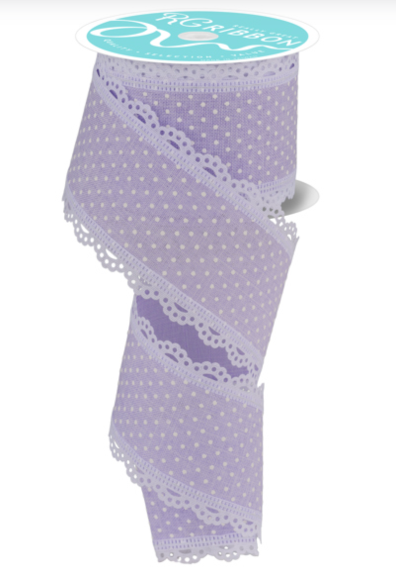 2.5" x 10yd Raised Swiss Dots W/Lace