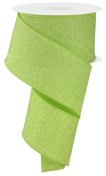 2.5"X10YD FINE GLITTER ON ROYAL BRIGHT GREEN