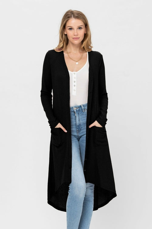 Long Sleeve Button Down Solid Color Knit Cardigans with Pockets | Apparel | Kitchen + Metal