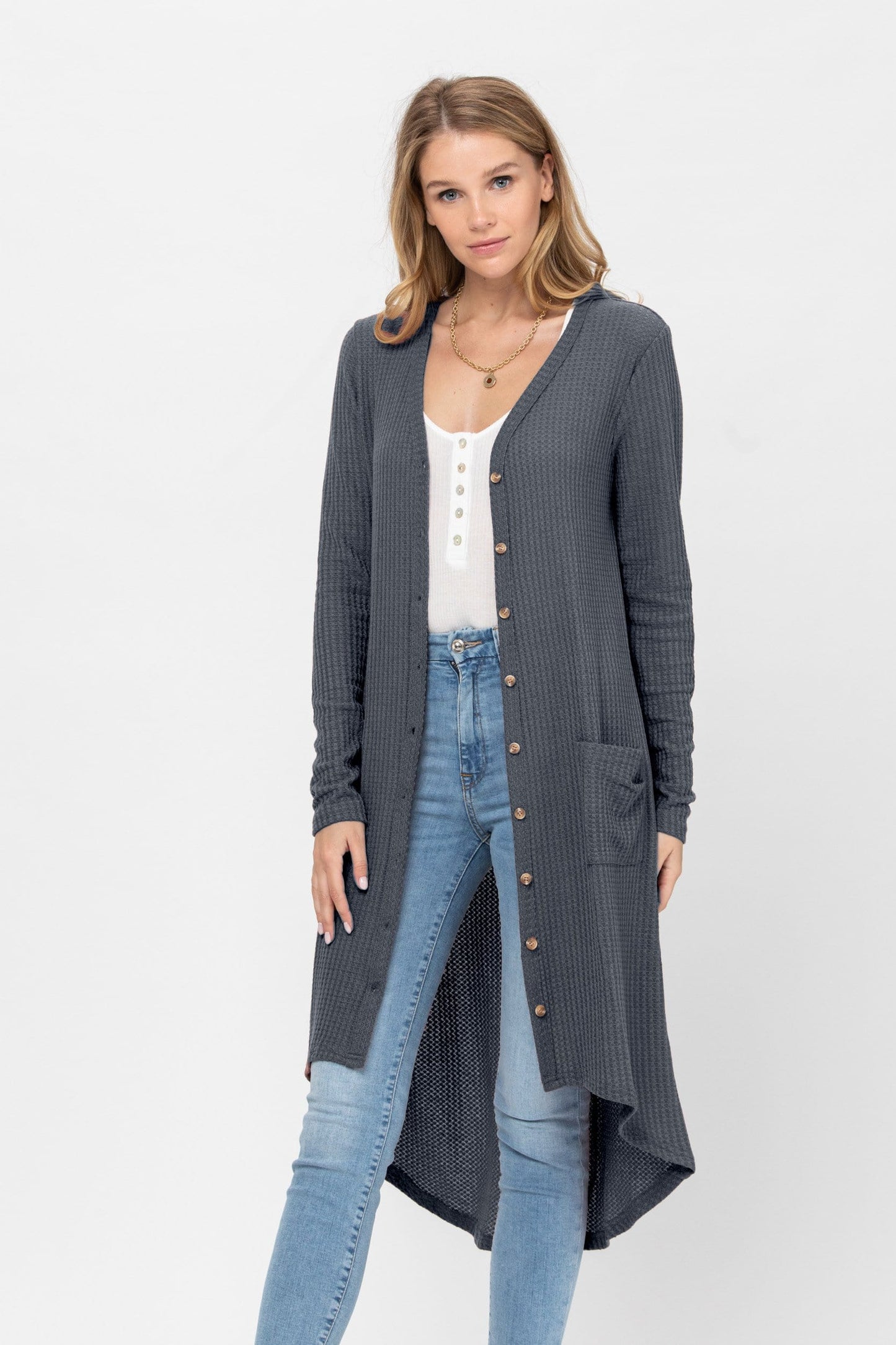 Long Sleeve Button Down Solid Color Knit Cardigans with Pockets | Apparel | Kitchen + Metal