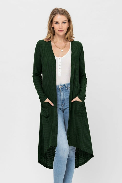 Long Sleeve Button Down Solid Color Knit Cardigans with Pockets | Apparel | Kitchen + Metal