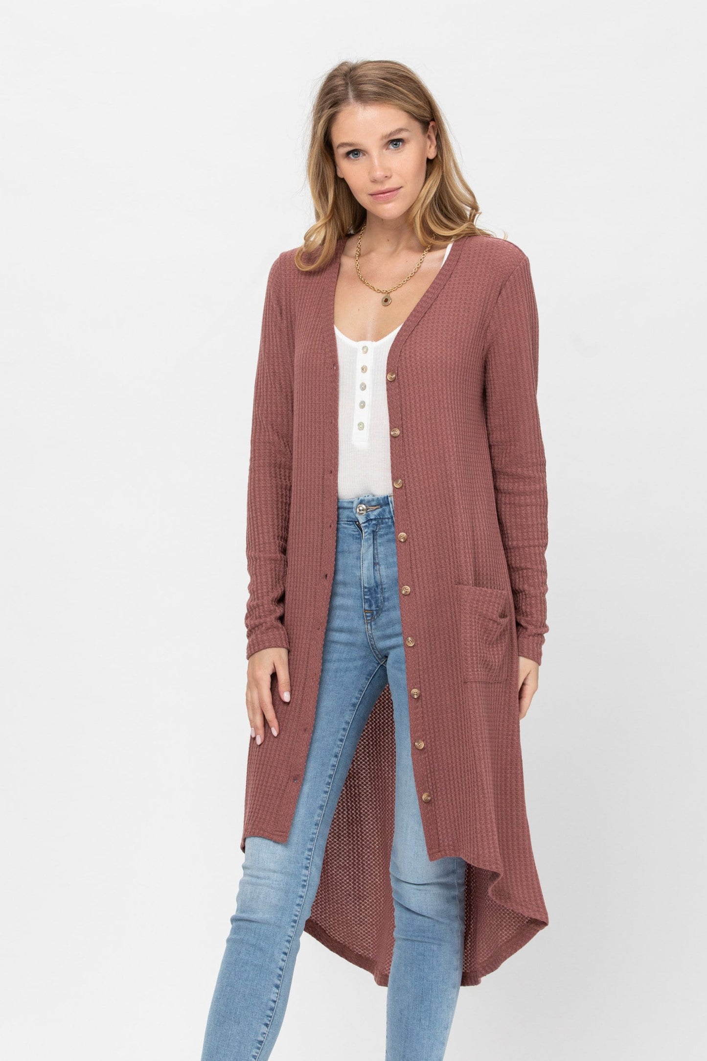 Long Sleeve Button Down Solid Color Knit Cardigans with Pockets | Apparel | Kitchen + Metal