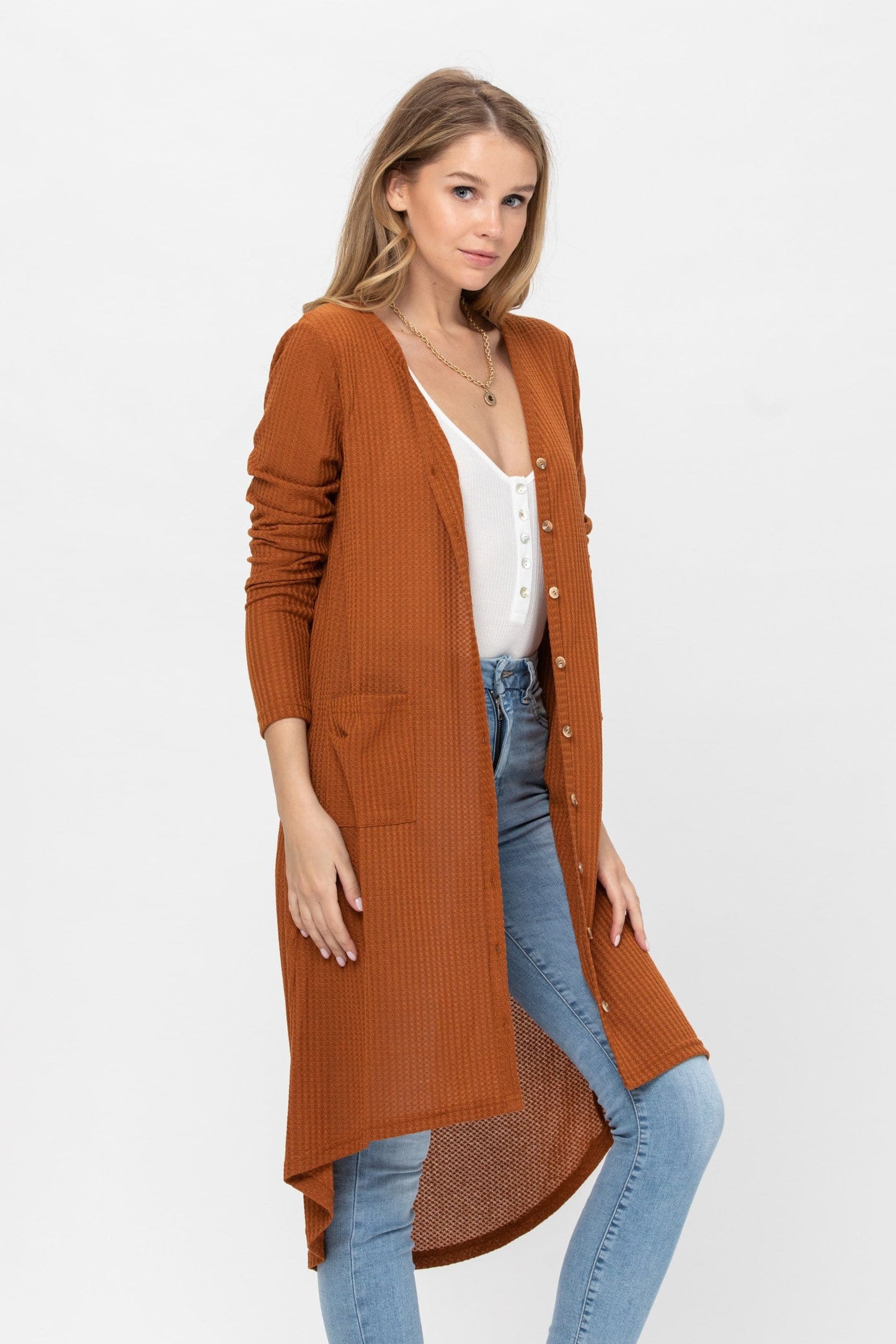 Long Sleeve Button Down Solid Color Knit Cardigans with Pockets | Apparel | Kitchen + Metal
