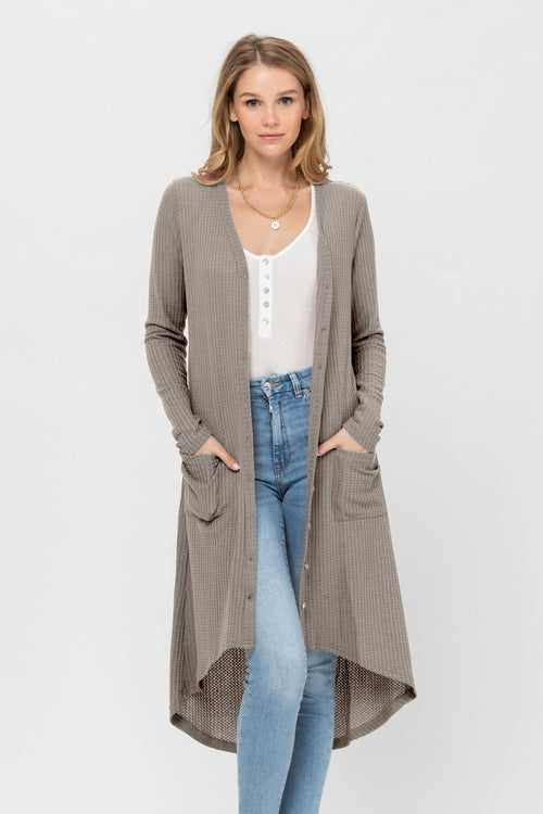 Long Sleeve Button Down Solid Color Knit Cardigans with Pockets | Apparel | Kitchen + Metal