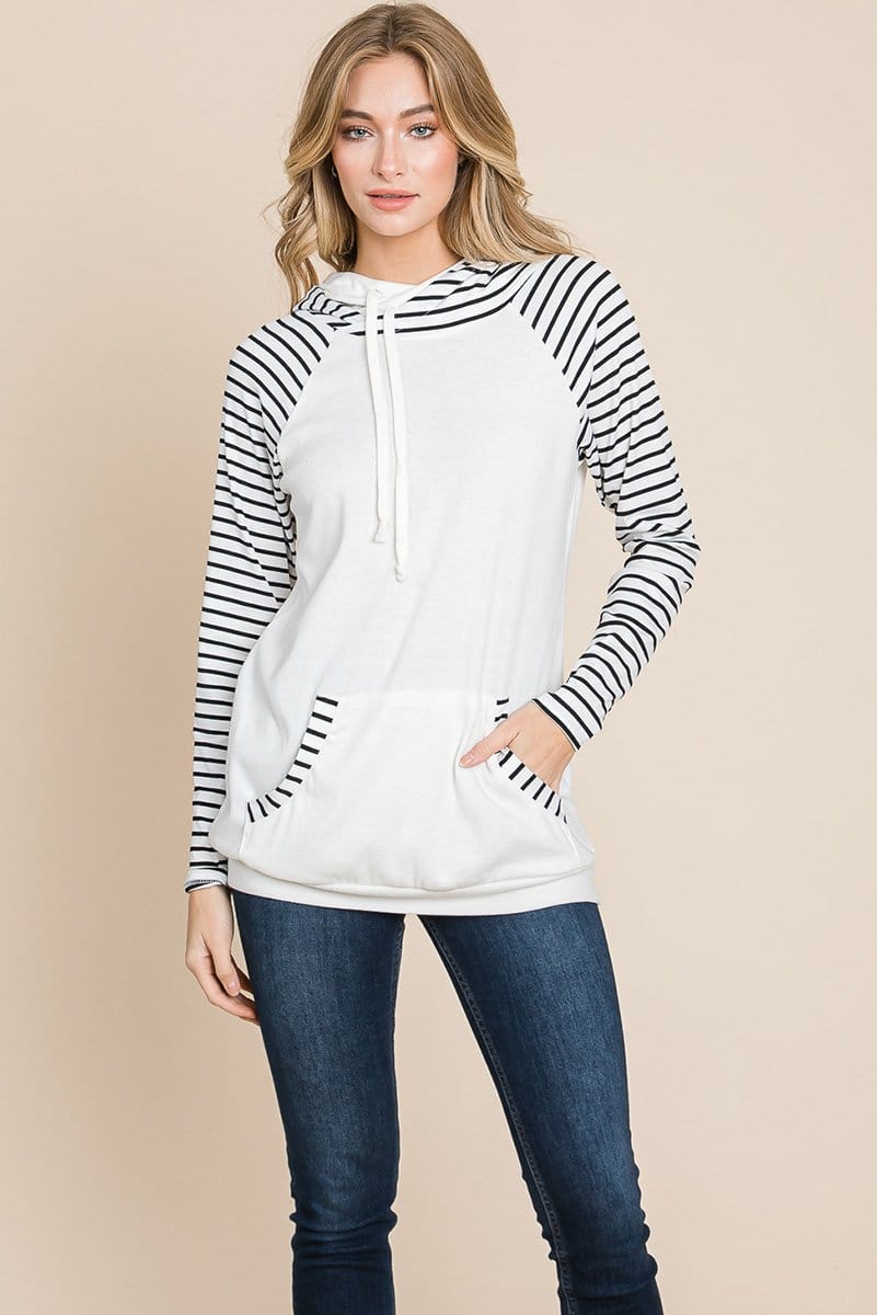 Color Block Striped Double Hoodie Sweatshirts | Apparel | Kitchen + Metal