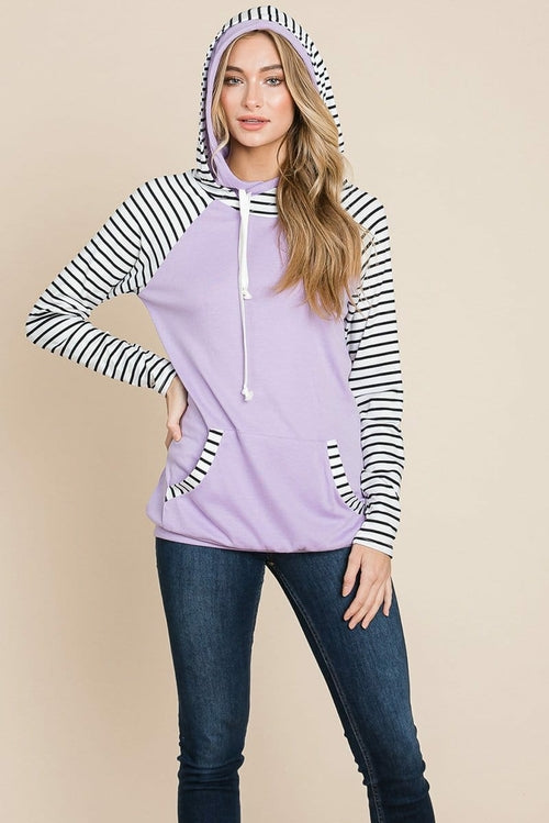 Color Block Striped Double Hoodie Sweatshirts | Apparel | Kitchen + Metal