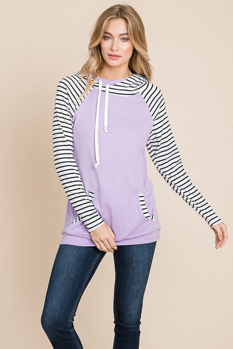 Color Block Striped Double Hoodie Sweatshirts | Apparel | Kitchen + Metal