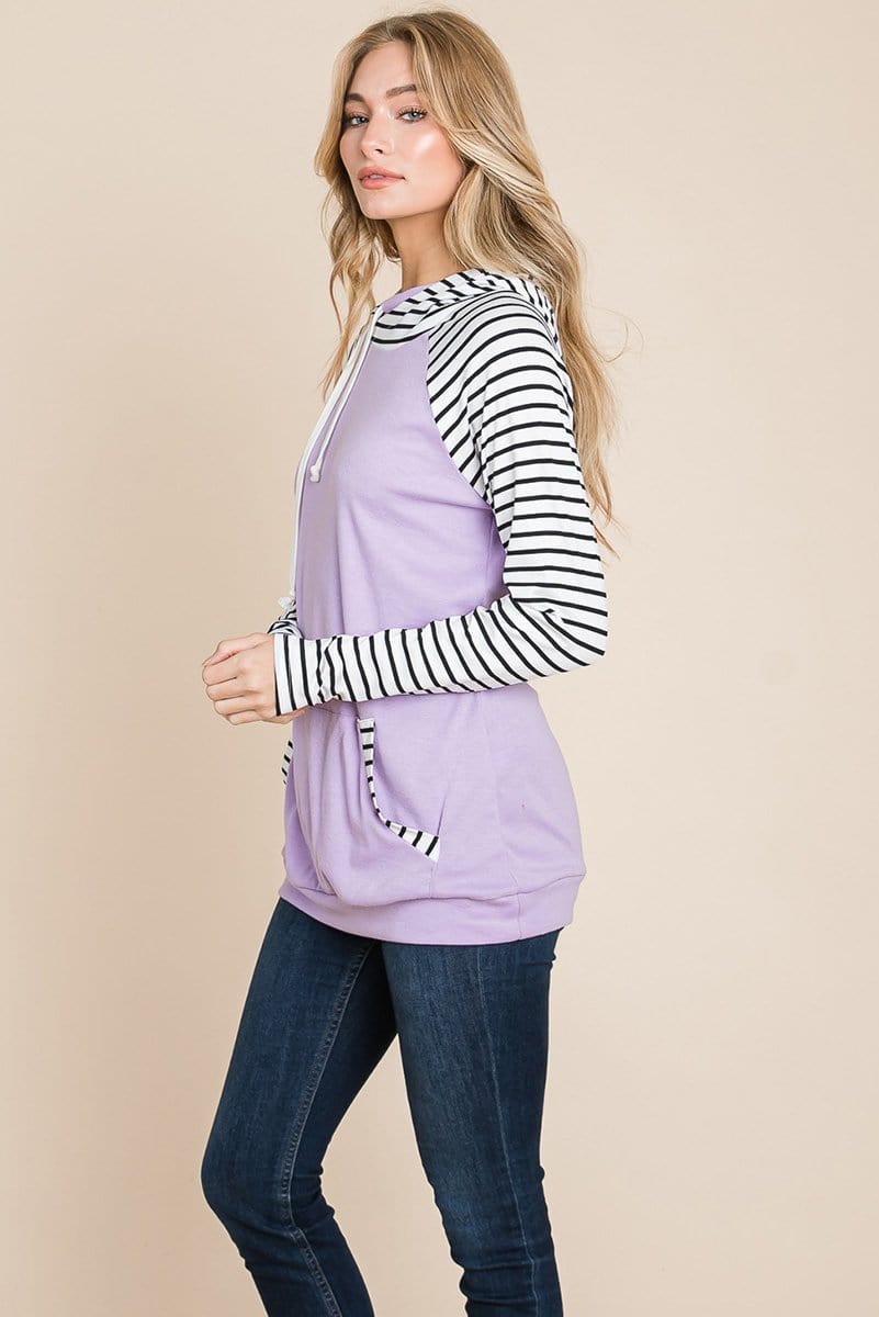 Color Block Striped Double Hoodie Sweatshirts | Apparel | Kitchen + Metal