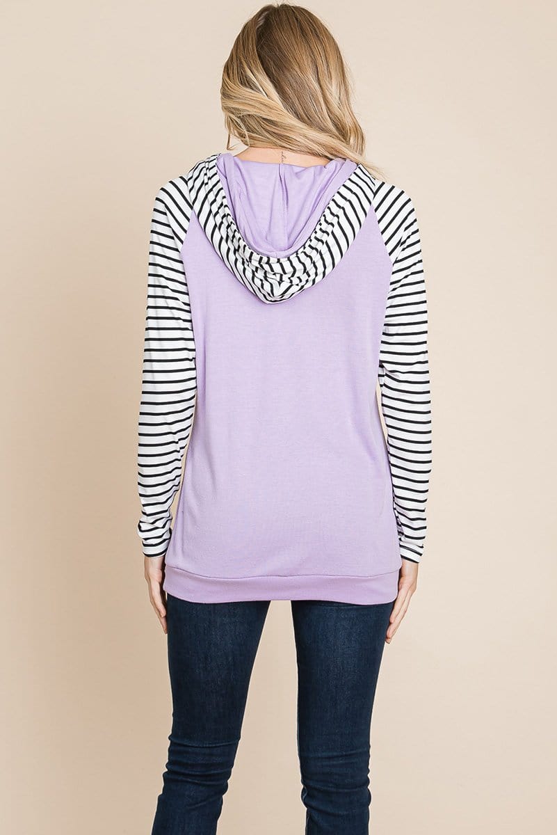 Color Block Striped Double Hoodie Sweatshirts | Apparel | Kitchen + Metal