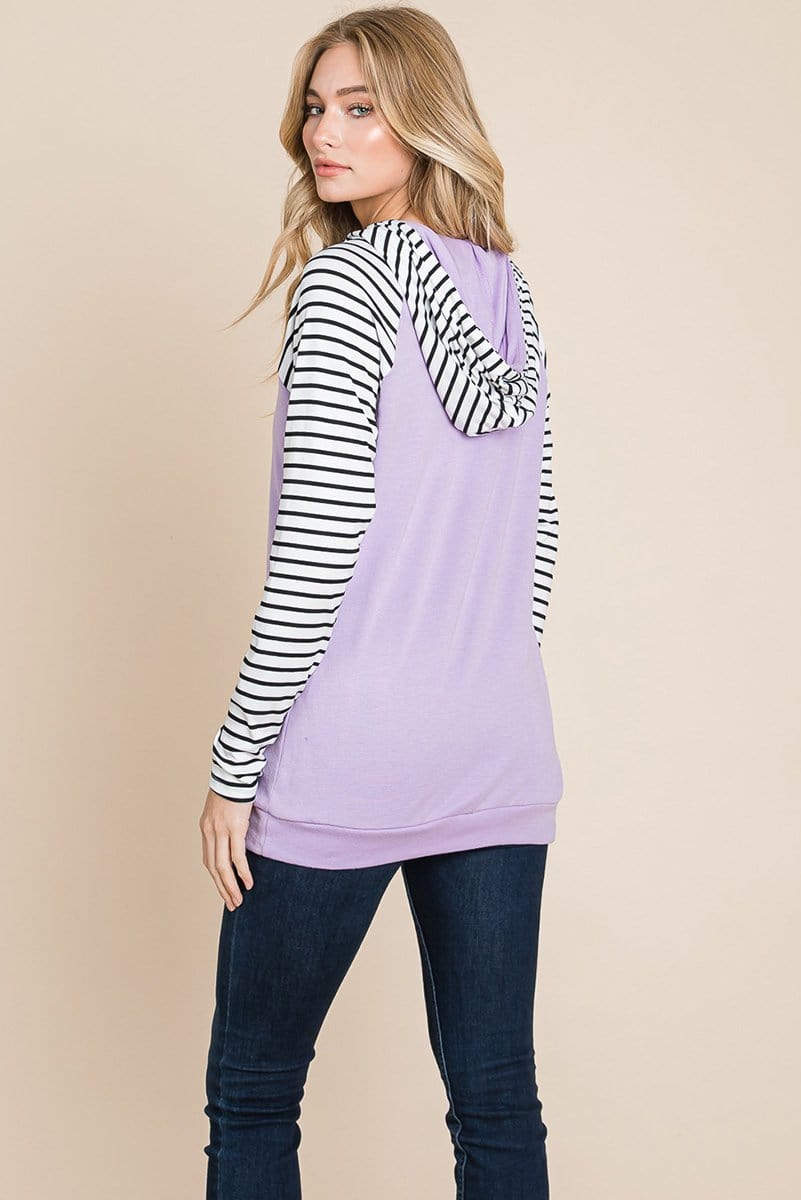 Color Block Striped Double Hoodie Sweatshirts | Apparel | Kitchen + Metal