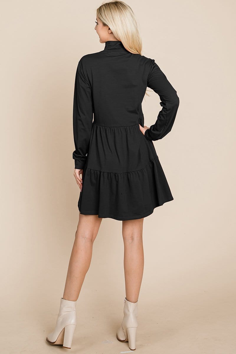Collared Zipper Front Layered Cotton Shirt Dress | Apparel | Kitchen + Metal