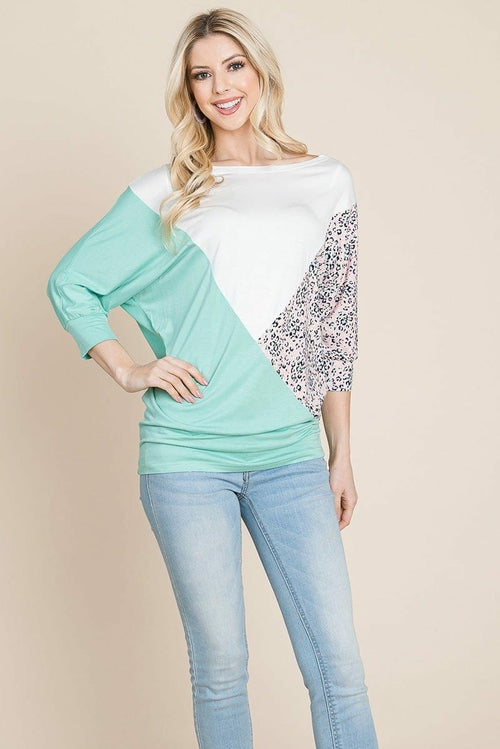 Color Block Knitted Dolman Sleeve Sweatshirts Top | Apparel | Kitchen + Metal