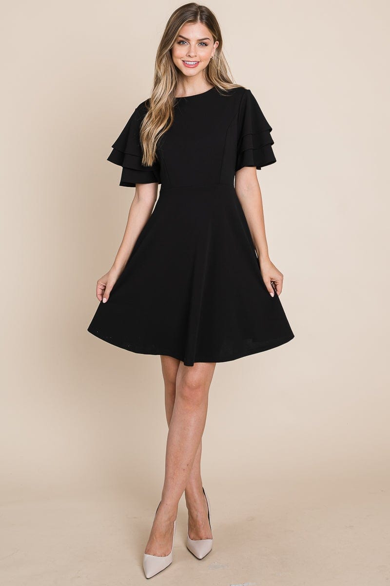 Flutter Layered Sleeve Ruffle Hem Sun Dress | Apparel | Kitchen + Metal