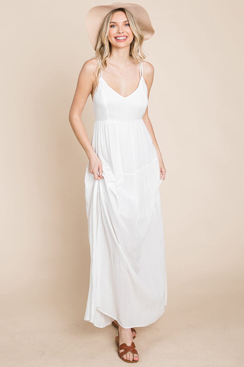 Beach Maxi Bridesmaid Dress with Criss Cross Back | Apparel | Kitchen + Metal