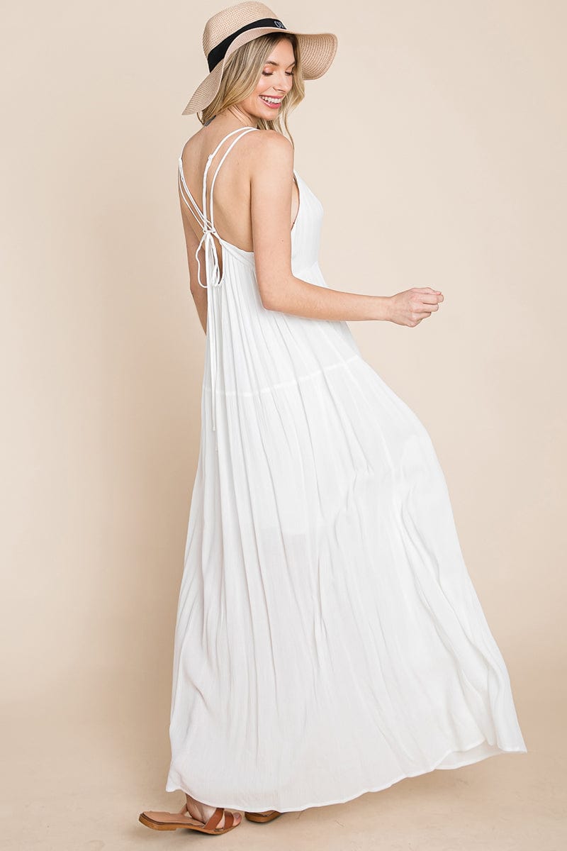Beach Maxi Bridesmaid Dress with Criss Cross Back | Apparel | Kitchen + Metal