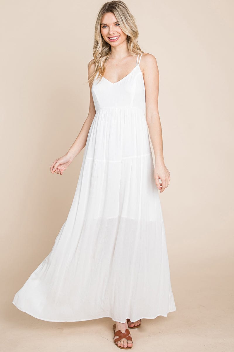 Beach Maxi Bridesmaid Dress with Criss Cross Back | Apparel | Kitchen + Metal