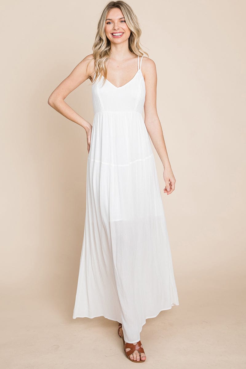 Beach Maxi Bridesmaid Dress with Criss Cross Back | Apparel | Kitchen + Metal