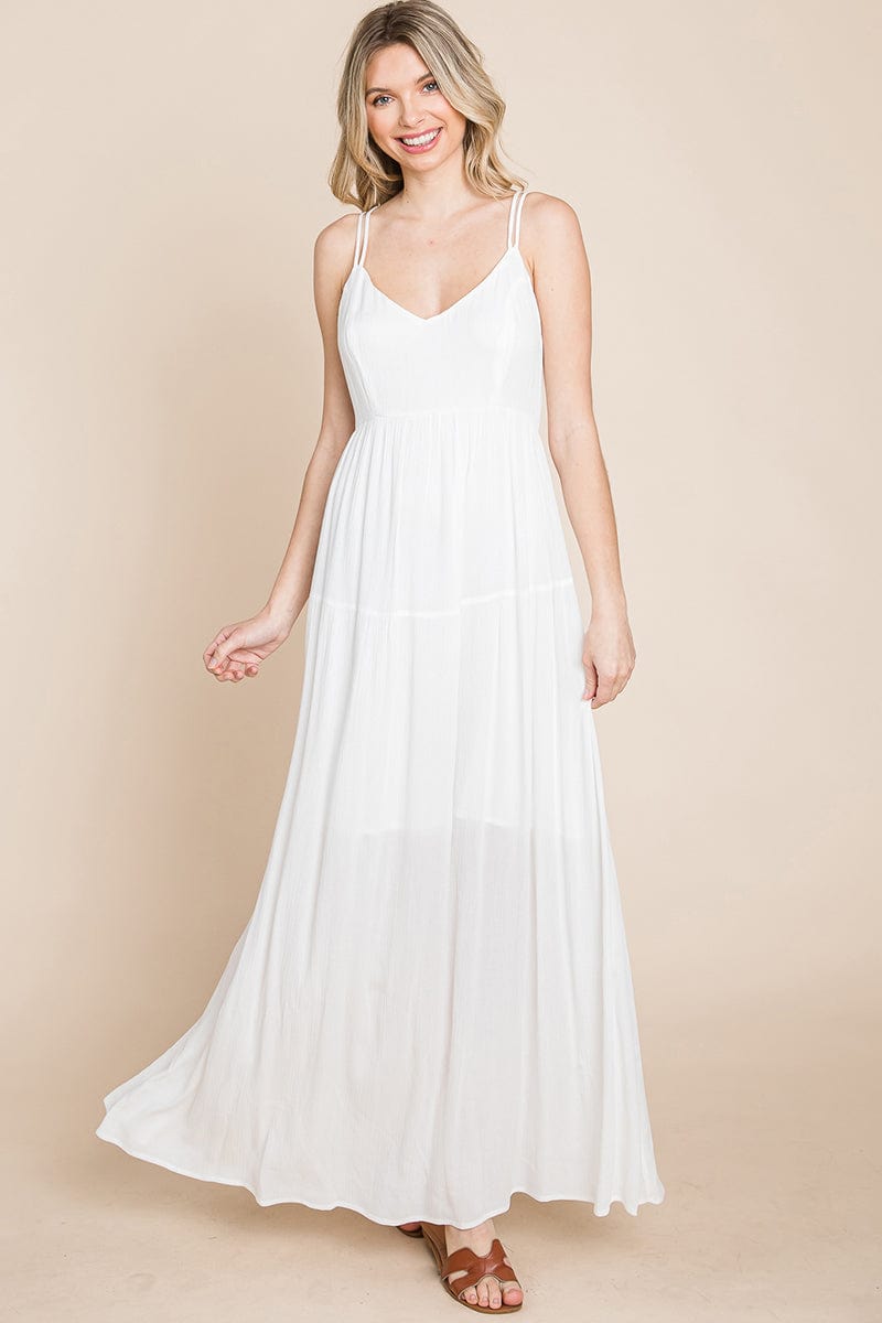 Beach Maxi Bridesmaid Dress with Criss Cross Back | Apparel | Kitchen + Metal