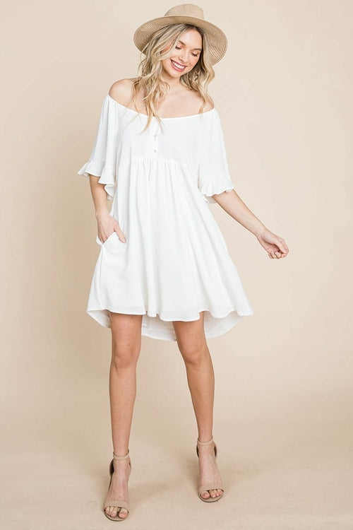 Flutter Sleeve Tiered Babydoll Mini Dress | Apparel | Kitchen + Metal