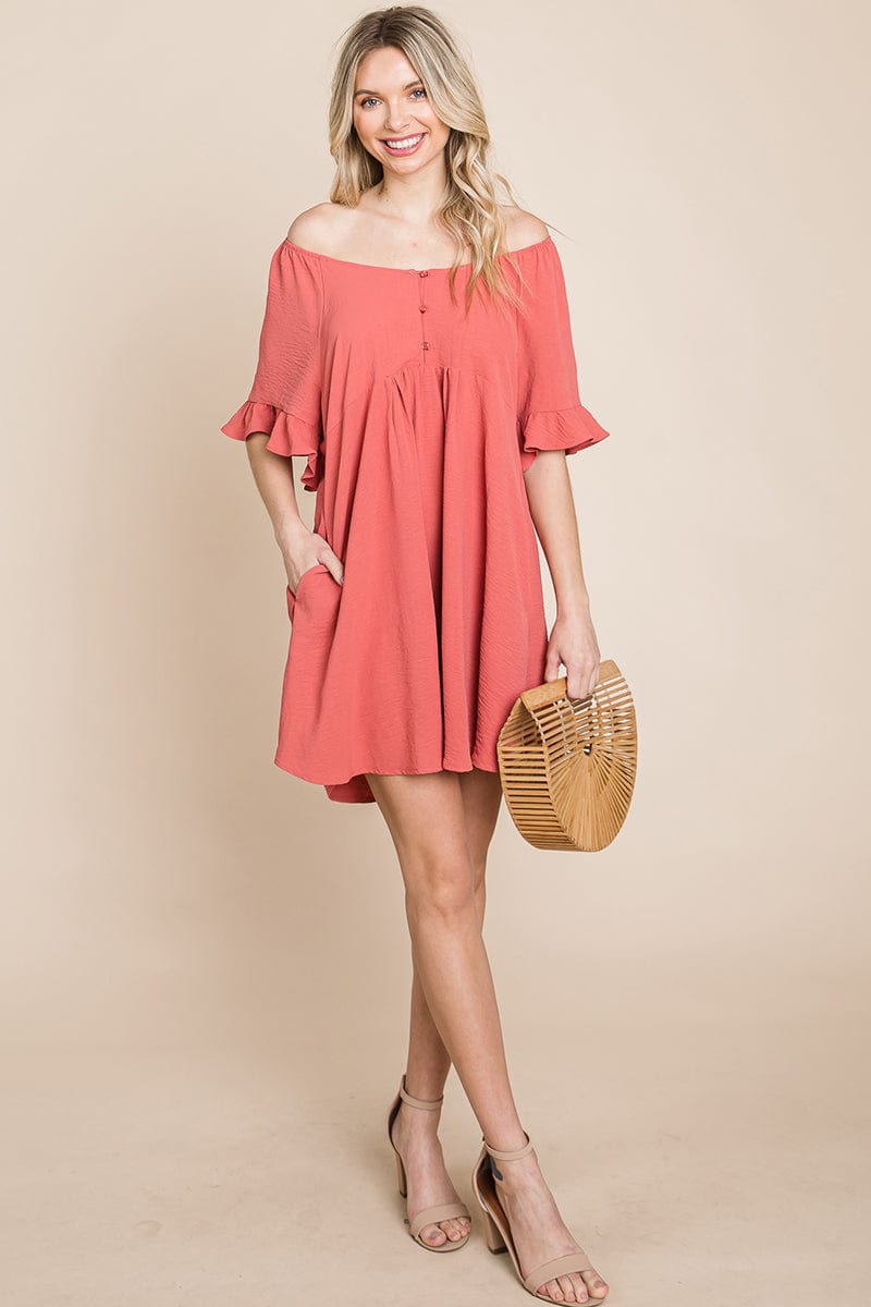 Flutter Sleeve Tiered Babydoll Mini Dress | Apparel | Kitchen + Metal