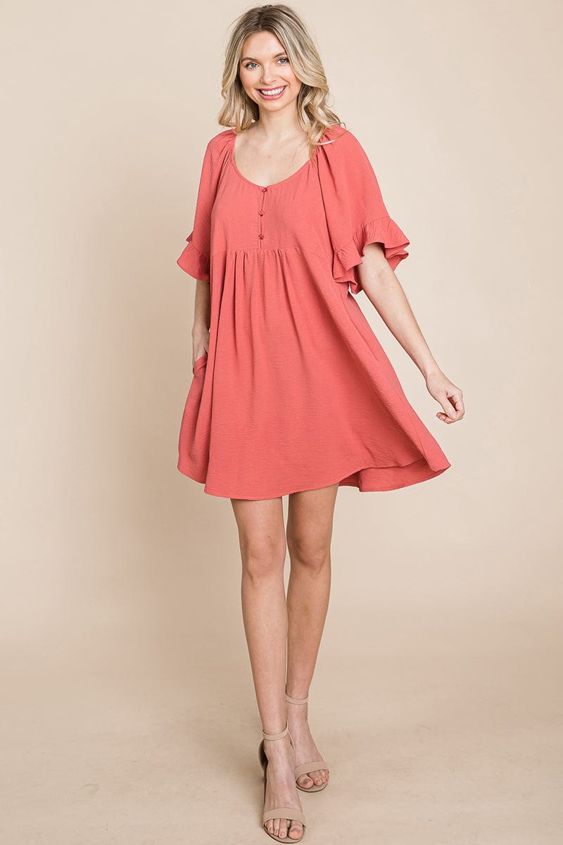 Flutter Sleeve Tiered Babydoll Mini Dress | Apparel | Kitchen + Metal