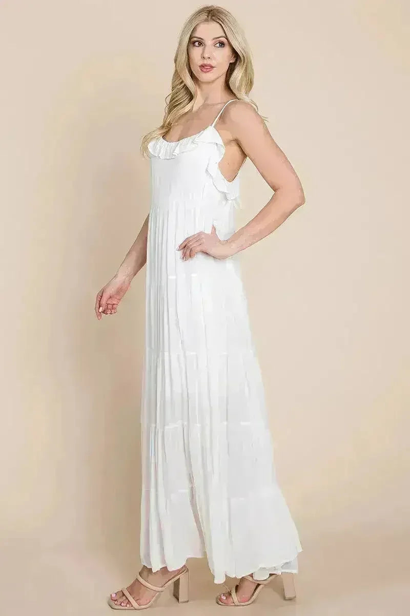 Tiered Tie Strap Cami Maxi Dress