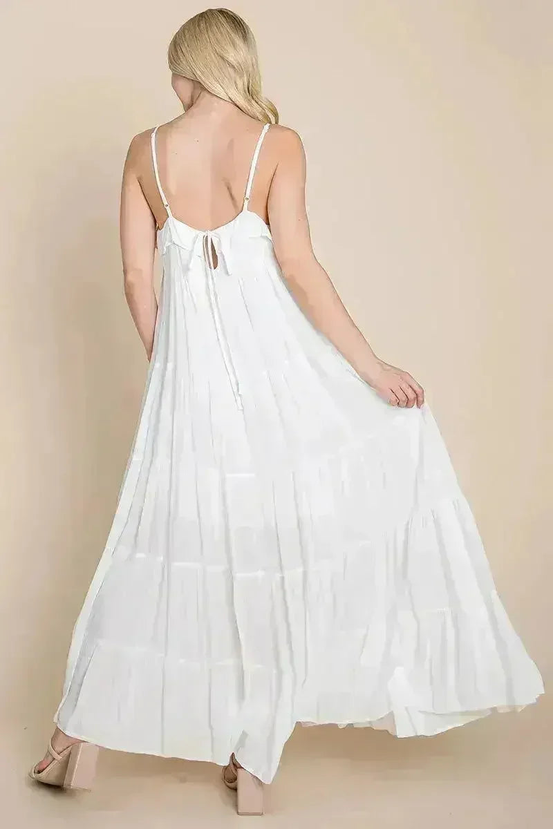 Tiered Tie Strap Cami Maxi Dress