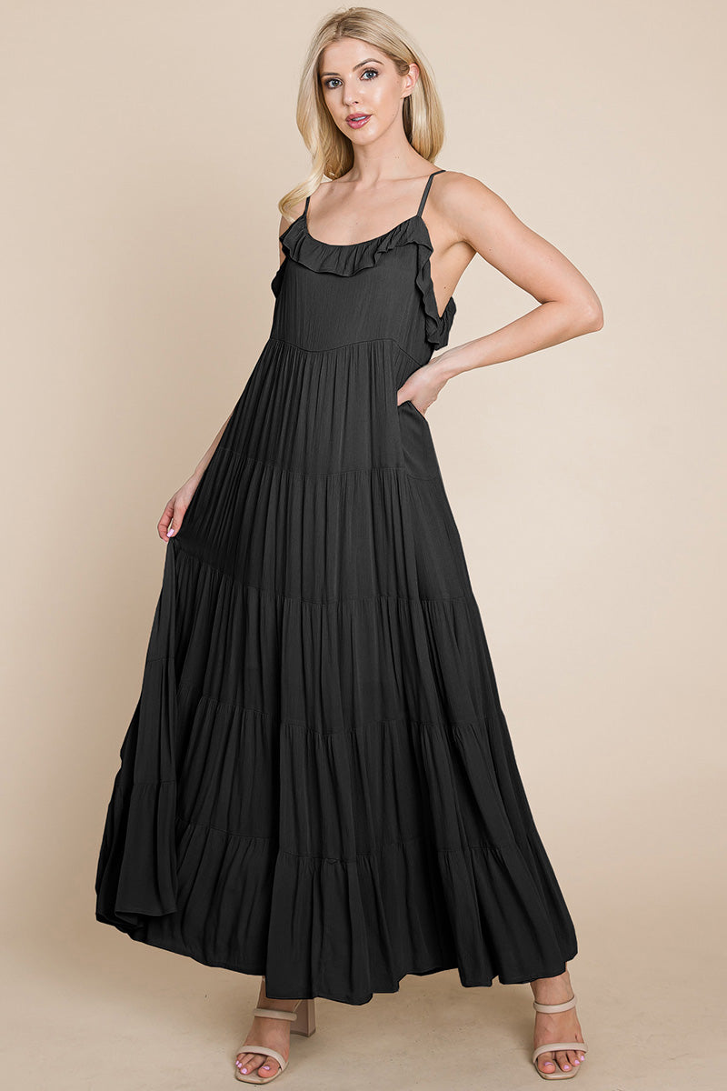 Tiered Tie Strap Cami Maxi Dress | Apparel | Kitchen + Metal