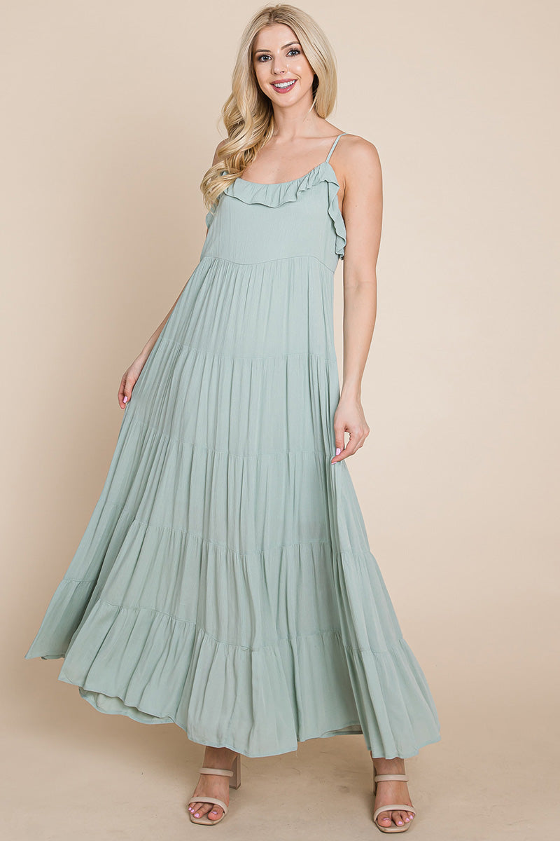 Tiered Tie Strap Cami Maxi Dress | Apparel | Kitchen + Metal