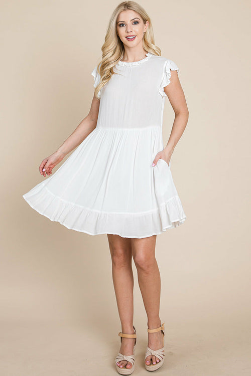 Ruffled Sleeveless Babydoll Dress with Pockets | Apparel | Kitchen + Metal