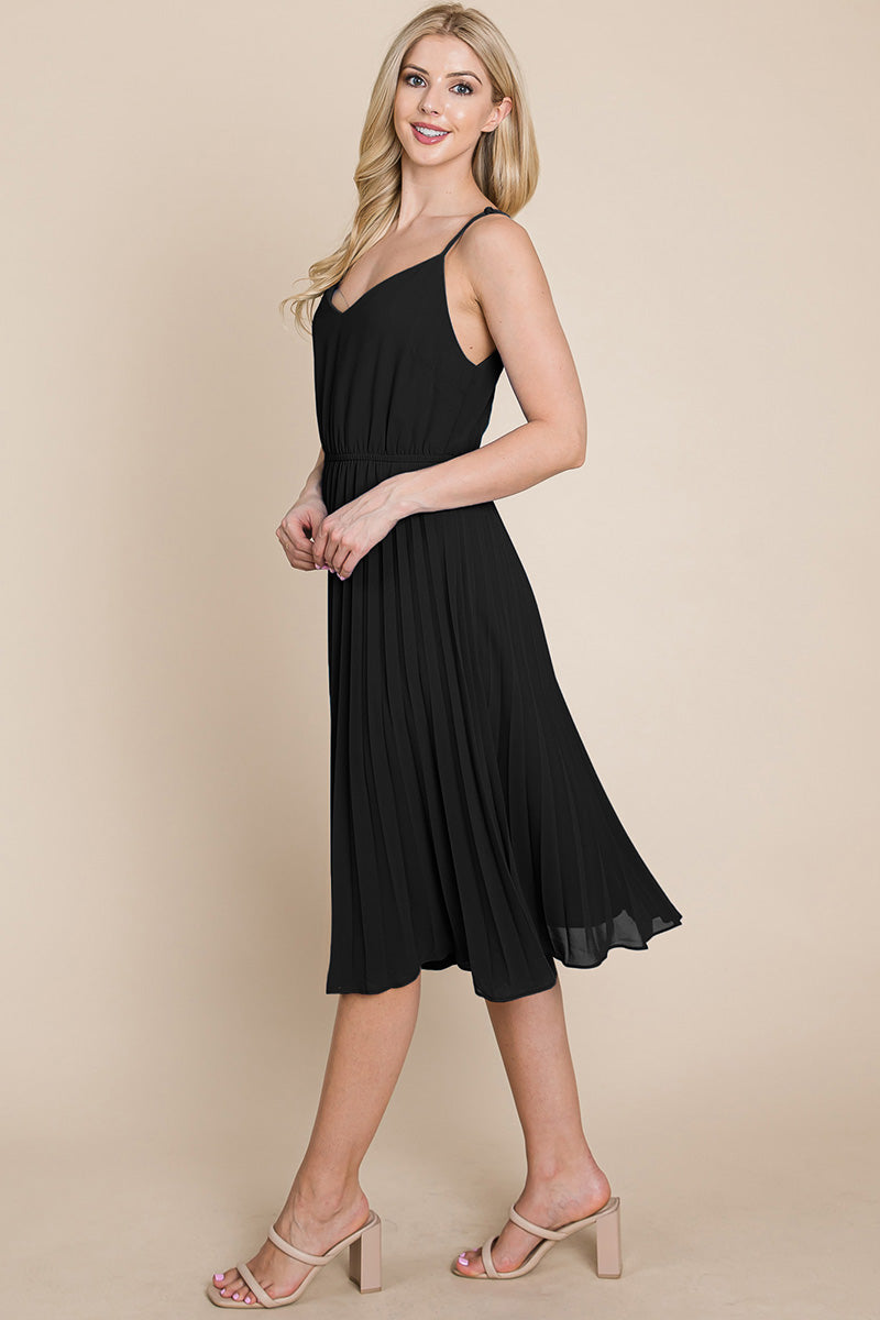 V Neck Pleated Midi Sundress | Apparel | Kitchen + Metal