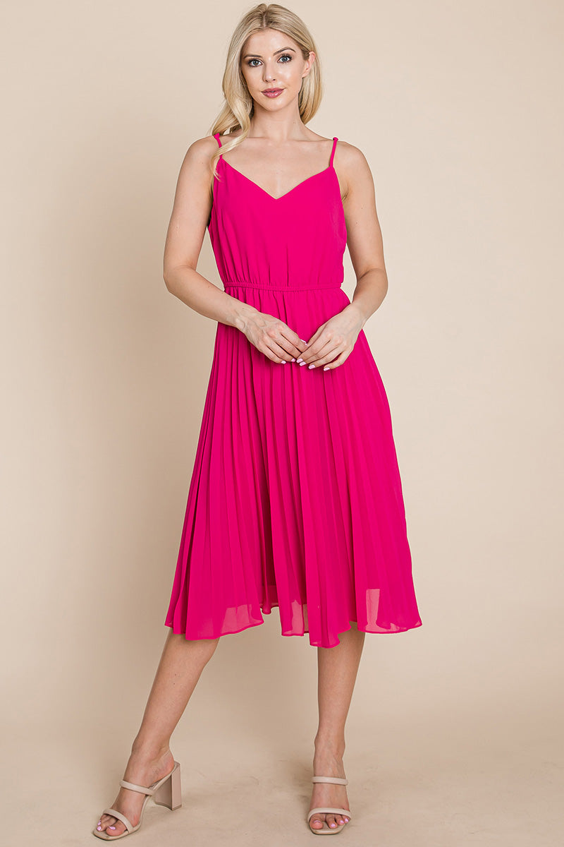 V Neck Pleated Midi Sundress | Apparel | Kitchen + Metal