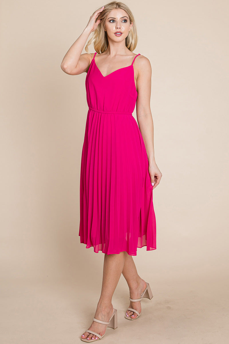 V Neck Pleated Midi Sundress | Apparel | Kitchen + Metal