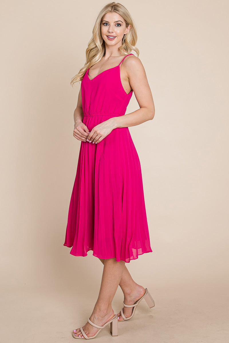 V Neck Pleated Midi Sundress | Apparel | Kitchen + Metal