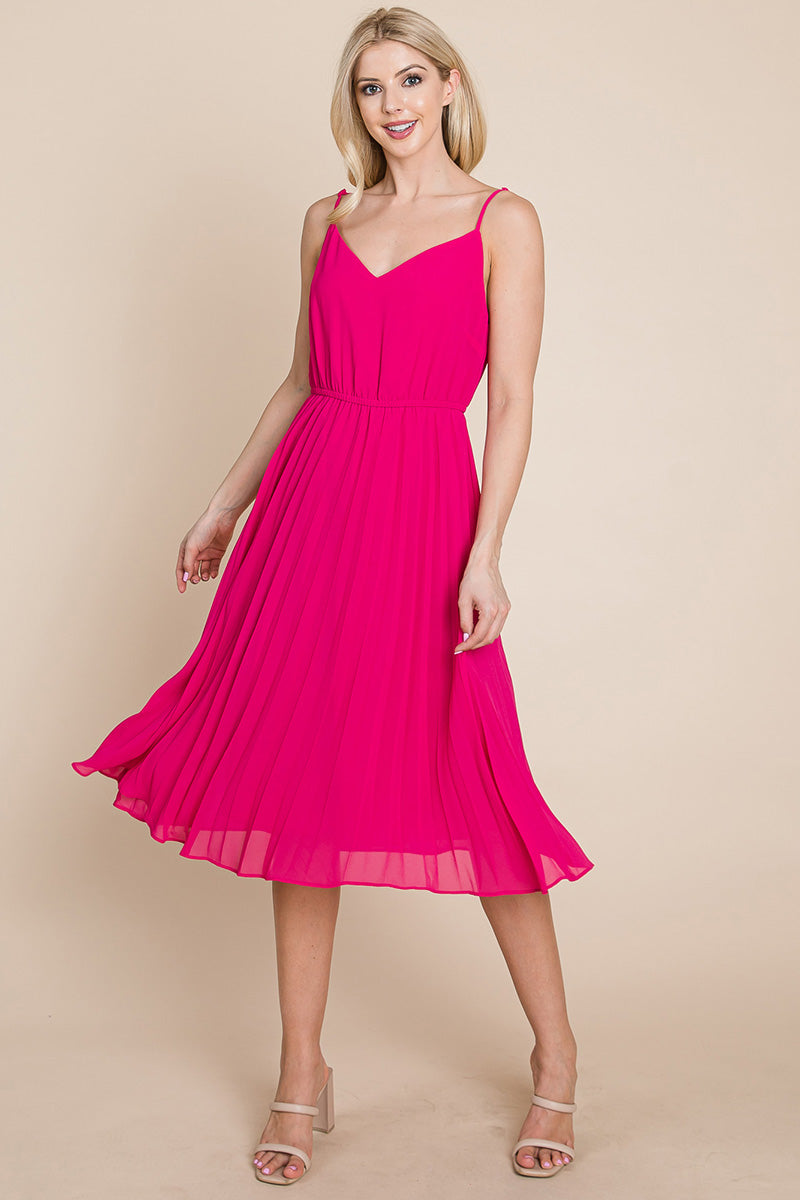 V Neck Pleated Midi Sundress | Apparel | Kitchen + Metal