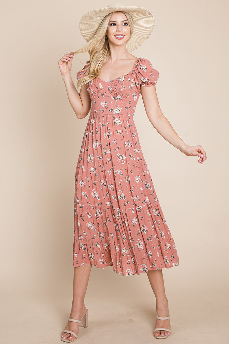 Floral Pleated Open Back Midi Dress | Apparel | Kitchen + Metal