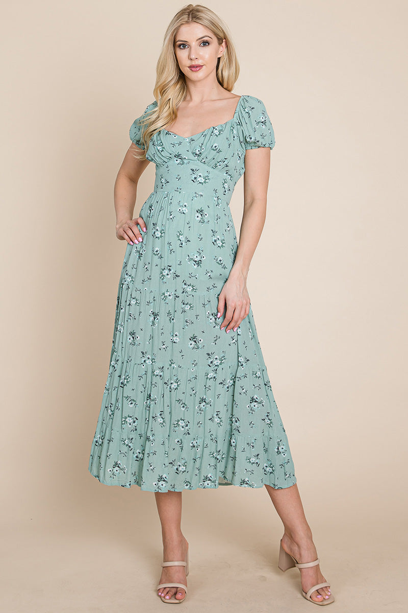 Floral Pleated Open Back Midi Dress | Apparel | Kitchen + Metal