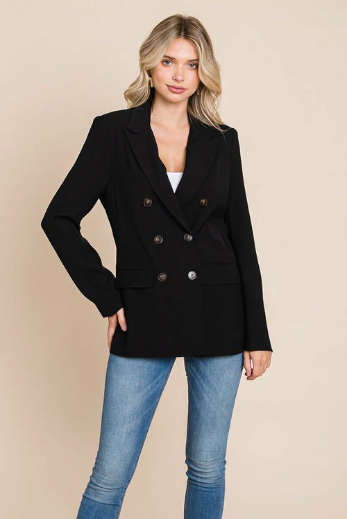 Double Breasted Lapel Collar Jacket Blazer | Apparel | Kitchen + Metal