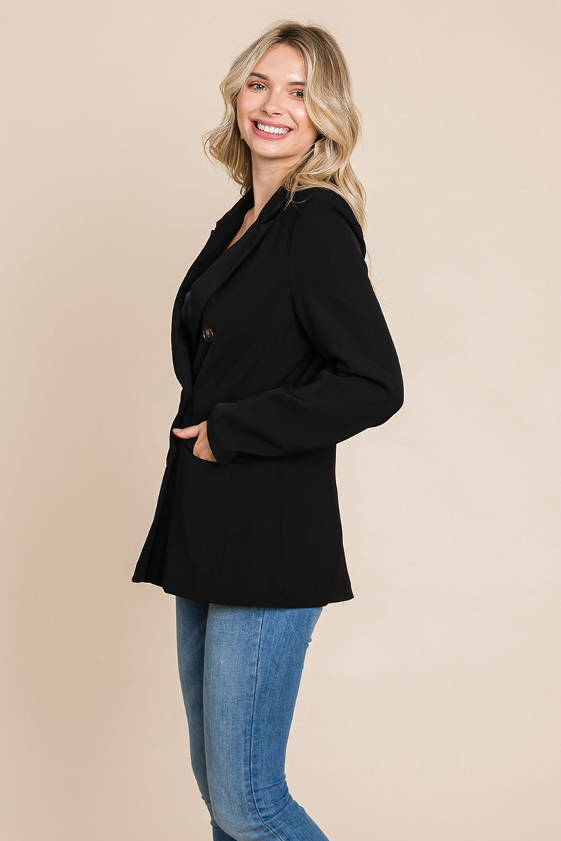 Double Breasted Lapel Collar Jacket Blazer | Apparel | Kitchen + Metal