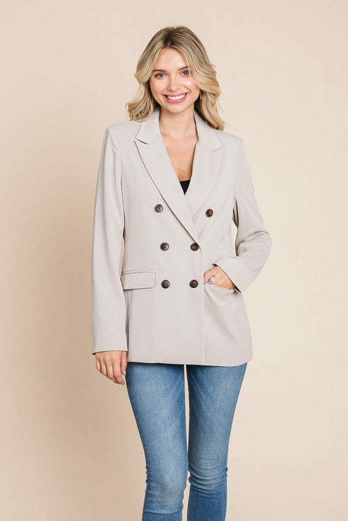 Double Breasted Lapel Collar Jacket Blazer | Apparel | Kitchen + Metal