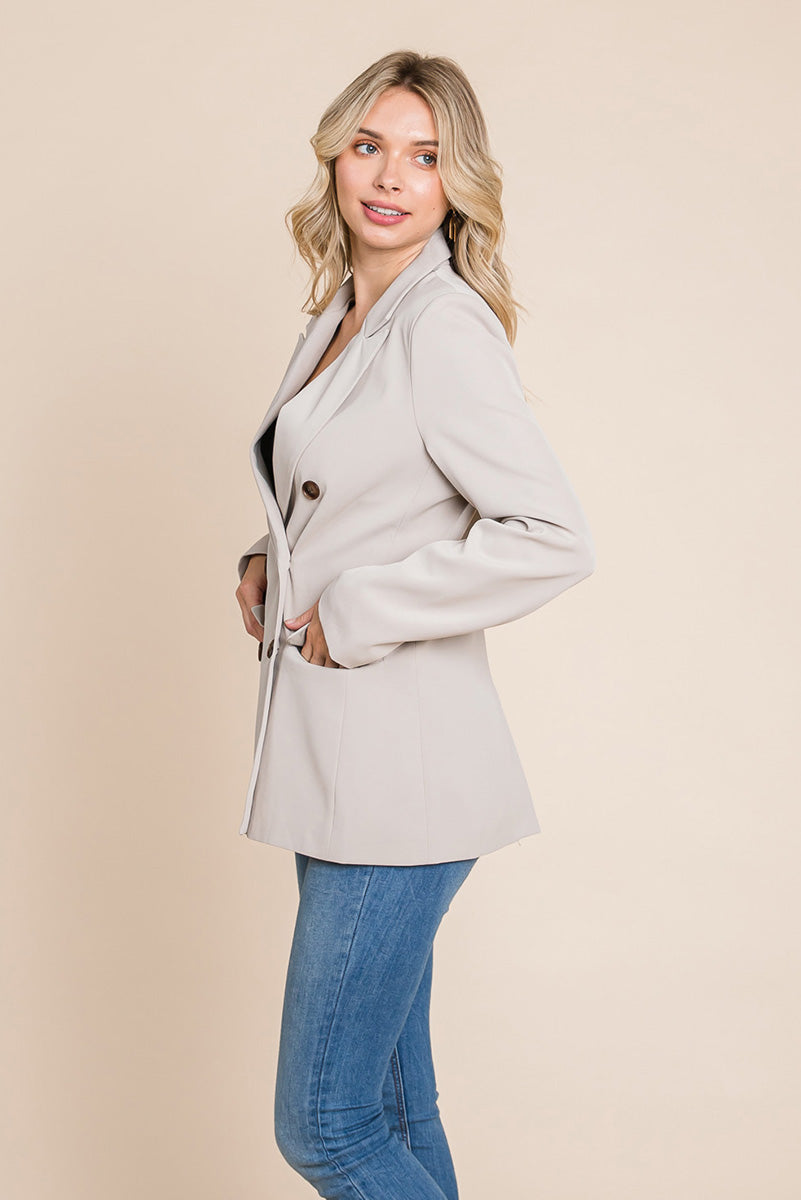 Double Breasted Lapel Collar Jacket Blazer | Apparel | Kitchen + Metal
