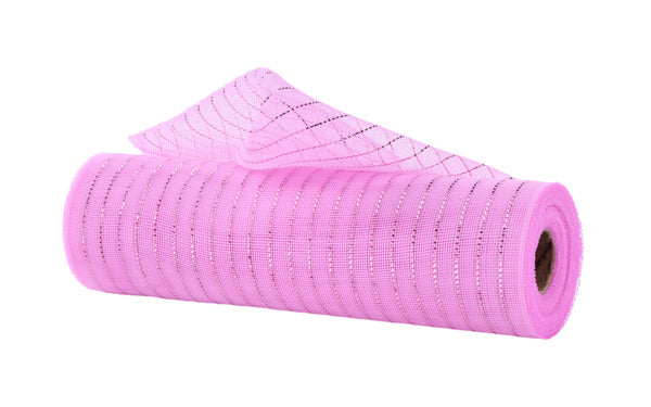 10.25"X10YD FINE WEAVE METALLIC MESH PINK W/PINK FOIL