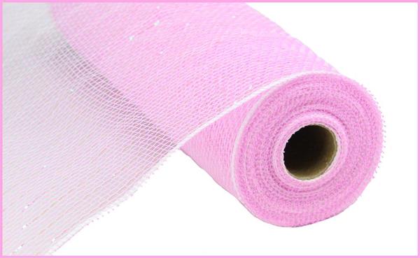 10.25"X10YD IRID FOIL MESH Irid Pastel Pink/White