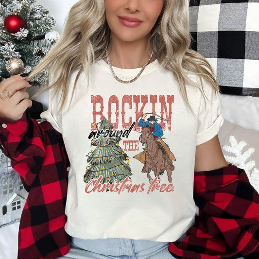 Rocking Around The Christmas Tree, Big Western, Country, Cowboy, Cowgirl Super Soft Tees