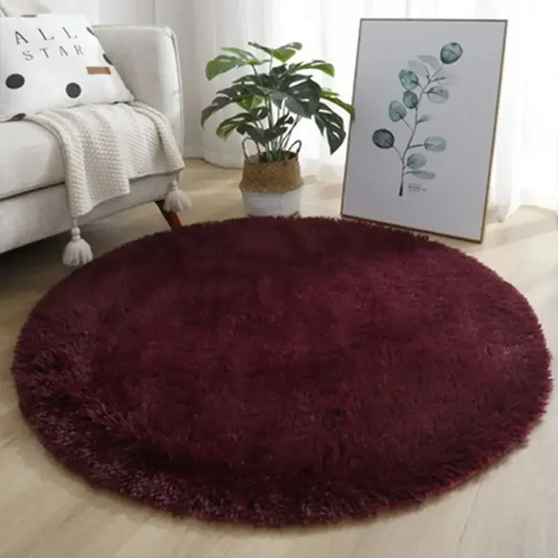 Living Room Rugs Aesthetic Bedroom Round Carpet Decoration Furry Comfort Carpet Home Decor Pink Foot Mat Area Rug 2023 New