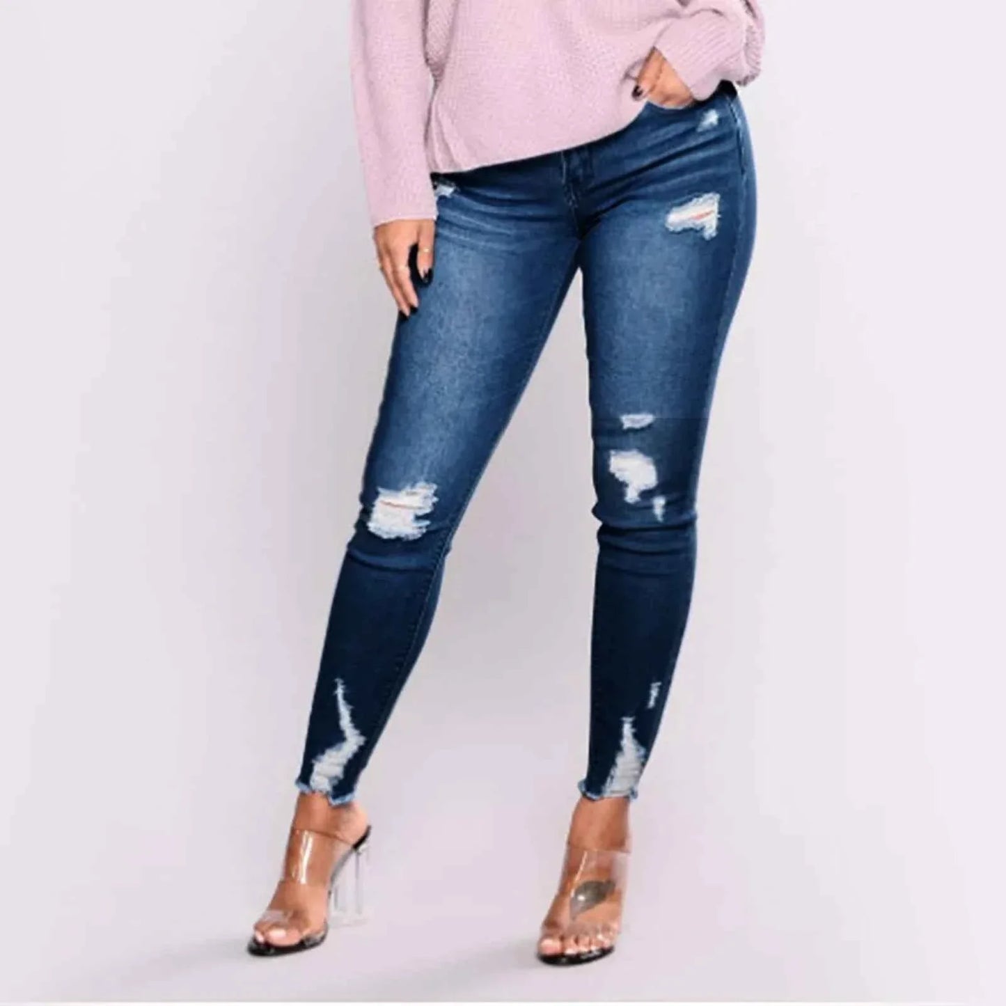 Women's Skinny Ripped Jeans - Slim Denim Pants Women's Jeans