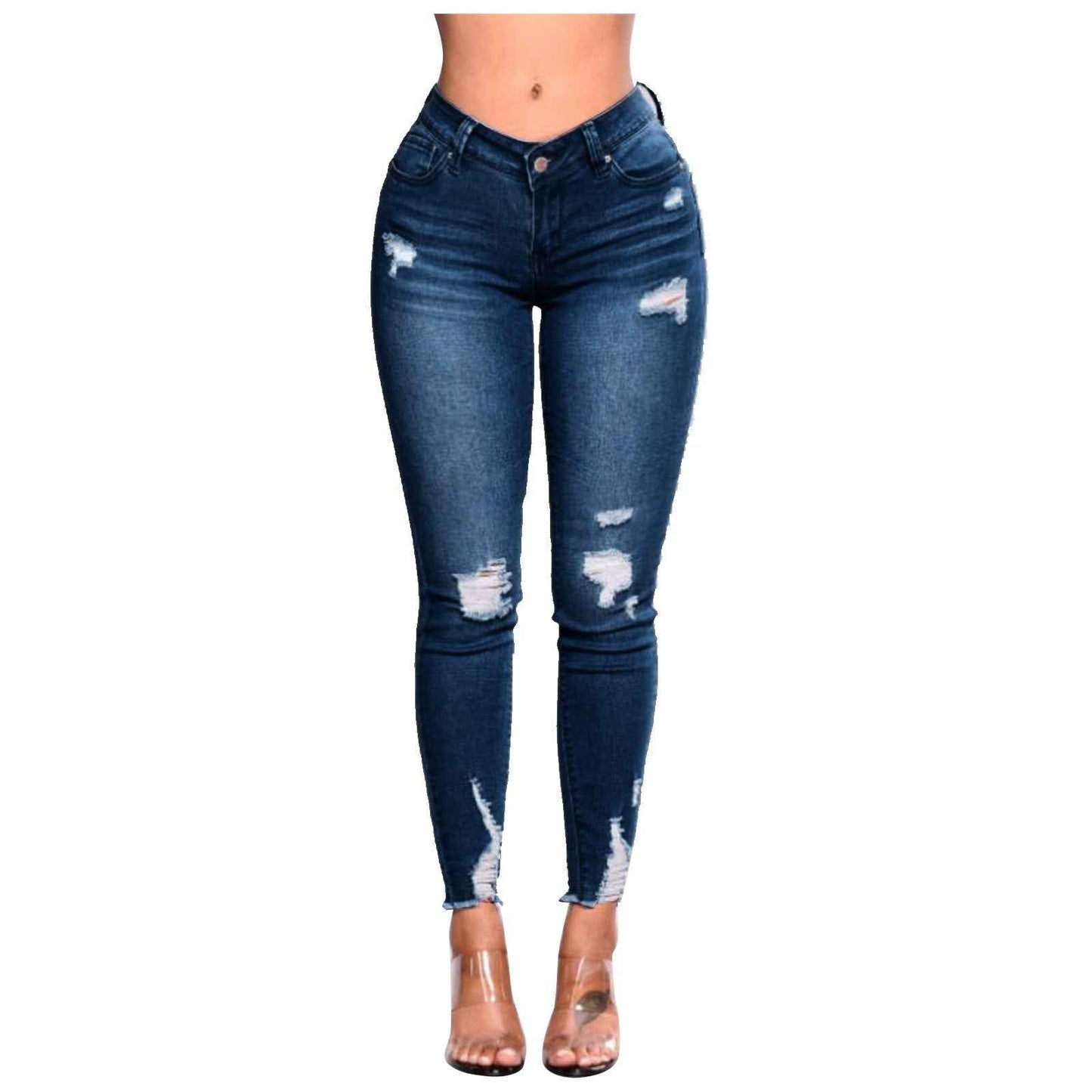 Women's Skinny Ripped Jeans - Slim Denim Pants Women's Jeans